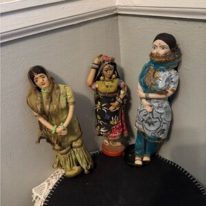 Vtg Cloth Indian Woman Ethnic Doll Handcrafted Cultural Figurine